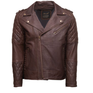BrownQuiltedBikerleatherjacketwithdiamondstitchingdetails-1