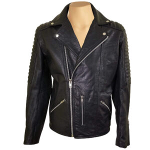 BubbleTexturedBikerstyleLeatherJacket-1