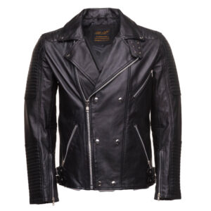 MichealsBikerstyleleatherjacketwithSnapbuttonsclosure-1