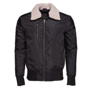 Riccardo_sBlackNylonflightjacketwithfurcollar